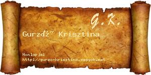 Gurzó Krisztina névjegykártya